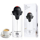 Elektrischer Milchaufschäumer 450 ml, mit Glasbehälter aus hitzebeständigem Glas, dichter und gleichmäßiger Schaum, ideal für Cappuccino, Latte und Kaffee