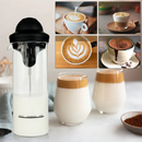 Elektrischer Milchaufschäumer 450 ml, mit Glasbehälter aus hitzebeständigem Glas, dichter und gleichmäßiger Schaum, ideal für Cappuccino, Latte und Kaffee