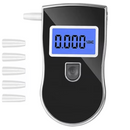 Digitaler Alkoholtester mit beleuchtetem LCD-Display, automatischer Sensorprüfung, 3 Maßeinheiten und 5 Mundstücken inklusive