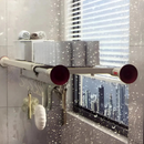 Ausziehbarer Teleskop-Trenner für Schrankregale, verstellbar 70-120 cm, mit Saugnapf, zur Unterteilung von Schränken, aus Metall und ABS, Weiß