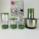 Multifunktionaler 4-in-1-Mixer mit Edelstahlschüssel, 4 l – Mixer, Kaffeemühle, Fleisch- und Gemüsezerkleinerer, 3 austauschbare Behälter, Komplettset für die Küche