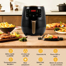 Küchen-Sparpaket – Heißluftfritteuse 6L 2400W Fritteuse ohne Öl mit Digitaldisplay + Reibe 6 in 1 für Gemüse und Obst mit Auffangbehälter