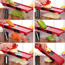 Küchen-Sparpaket – Heißluftfritteuse 6L 2400W Fritteuse ohne Öl mit Digitaldisplay + Reibe 6 in 1 für Gemüse und Obst mit Auffangbehälter