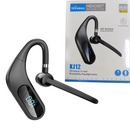 Bluetooth-Headset Wireless KJ12, Freisprech-Headset mit Mikrofon, 180° drehbar, LED-Display, lange Akkulaufzeit, schnelle Verbindung, Reichweite 10 m, Schwarz