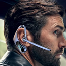 Bluetooth-Headset Wireless KJ12, Freisprech-Headset mit Mikrofon, 180° drehbar, LED-Display, lange Akkulaufzeit, schnelle Verbindung, Reichweite 10 m, Schwarz