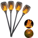 SET 4X LED-Solarleuchte mit Flammeneffekt FACKEL - 12 LEDs, elegantes Design, wetterfest