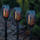 SET 4X LED-Solarleuchte mit Flammeneffekt FACKEL - 12 LEDs, elegantes Design, wetterfest