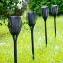 SET 4X LED-Solarleuchte mit Flammeneffekt FACKEL - 12 LEDs, elegantes Design, wetterfest