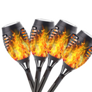 SET 4X LED-Solarleuchte mit Flammeneffekt FACKEL - 12 LEDs, elegantes Design, wetterfest