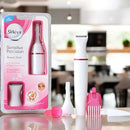 Paket Professionelle elektrische Glättbürste für die Haare - 2 in 1 + Gesichtsepilierer 3-in-1 zur Entfernung unerwünschter Haare