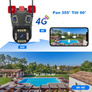 Überwachungskamera 4G 12MP Ultra HD PTZ, 5X Zoom, Farb-Nachtsicht, Bewegungserkennung, Zwei-Wege-Audio, integrierte Sirene, außen/innen