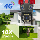 Überwachungskamera 4G 12MP Ultra HD PTZ, 5X Zoom, Farb-Nachtsicht, Bewegungserkennung, Zwei-Wege-Audio, integrierte Sirene, außen/innen