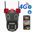 Überwachungskamera 4G 12MP Ultra HD PTZ, 5X Zoom, Farb-Nachtsicht, Bewegungserkennung, Zwei-Wege-Audio, integrierte Sirene, außen/innen