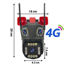 Überwachungskamera 4G 12MP Ultra HD PTZ, 5X Zoom, Farb-Nachtsicht, Bewegungserkennung, Zwei-Wege-Audio, integrierte Sirene, außen/innen