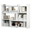 Drehbares, ausziehbares Bücherregal mit 6 Fächern, 60-120x17x80 cm, Weiß