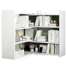Drehbares, ausziehbares Bücherregal mit 6 Fächern, 60-120x17x80 cm, Weiß