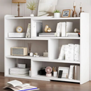 Drehbares, ausziehbares Bücherregal mit 6 Fächern, 60-120x17x80 cm, Weiß