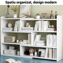 Drehbares, ausziehbares Bücherregal mit 6 Fächern, 60-120x17x80 cm, Weiß