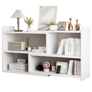 Drehbares Ausziehbares Bücherregal mit 6 Fächern, 40-80 x 15 x 80 cm, Weiß