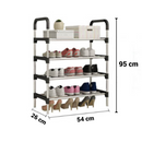 1+1 Paket Schuhregal aus Edelstahl mit 5 Ebenen - Premium-Ständer zur Schuhaufbewahrung