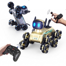 Intelligenter Roboterhund Stunt Dog, 8WD mit Omnidirektionalen Mecanum-Rädern, Steuerung per Fernbedienung und Gesten, 360°-Drehung, LED-Lichter und Soundeffekte