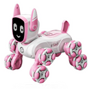 Interaktiver Roboterhund 2 in 1 mit 8 Mecanum-Rädern, Gestensteuerung und Fernbedienung, 360°-Drehung, LED und Soundeffekte