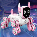 Interaktiver Roboterhund 2 in 1 mit 8 Mecanum-Rädern, Gestensteuerung und Fernbedienung, 360°-Drehung, LED und Soundeffekte