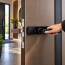 Intelligentes Türschloss Smart Lock, Fingerabdruck, Passwort und Karte M1/IC, Touch-Tastatur, Schwarz