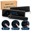Intelligentes Türschloss Smart Lock, Fingerabdruck, Passwort und Karte M1/IC, Touch-Tastatur, Schwarz