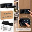 Intelligentes Türschloss Smart Lock, Fingerabdruck, Passwort und Karte M1/IC, Touch-Tastatur, Schwarz