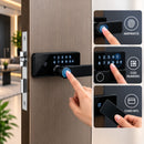 Intelligentes Türschloss Smart Lock, Fingerabdruck, Passwort und Karte M1/IC, Touch-Tastatur, Schwarz