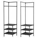 Paket 1+1 Eckregal für Kleidung Schwarz – Elegante Organisation und optimierter Platz