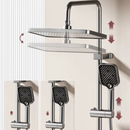 Smartes Duschsystem mit LED-Leuchten, LED-Anzeige, Thermostatsteuerung, 4 Strahlarten, 360°-Drehung, Handbrause und verdecktem Auslass, ohne Stromanschluss