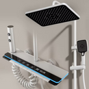 Smartes Thermostat-Duschsystem mit Digitalanzeige, 4 Funktionen, Pianotasten, Regendusche, verdecktem Wasserfall, Bidet und kompaktem Design