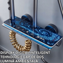 Premium-Duschsystem mit LED-Beleuchtung und Digitalanzeige, Touch-Bedienfeld im Piano-Stil, Wandmontage, Modernes Design