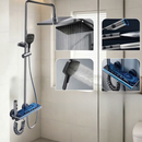 Premium-Duschsystem mit LED-Beleuchtung und Digitalanzeige, Touch-Bedienfeld im Piano-Stil, Wandmontage, Modernes Design