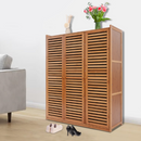 Vertikaler Schuhschrank mit 3 Türen, 7 verstellbaren Böden, Schuh-Organizer, 90 x 32 x 97 cm