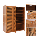 Vertikaler Schuhschrank mit 3 Türen, 7 verstellbaren Böden, Schuh-Organizer, 90 x 32 x 97 cm