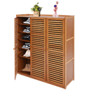 Vertikaler Schuhschrank mit 3 Türen, 7 verstellbaren Böden, Schuh-Organizer, 90 x 32 x 97 cm