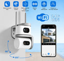 WLAN-Überwachungskamera 8MP mit 2 Objektiven, 360° Drehung, Nachtsicht, Zwei-Wege-Audio, V380 Pro