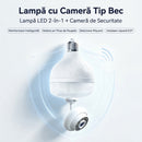 Intelligente Überwachungskamera 2-in-1 als LED-Glühbirne, 4K Ultra HD / 3MP, Pan-Tilt-Drehung 360°, KI-Personenerkennung und WLAN-Konnektivität