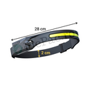 1+1 Paket LED-COB-Stirnlampe 350 Lumen mit Akku, Bewegungssensor und Seitenlicht – Set 2 Stück