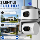 4G-Überwachungskamera 8MP mit 2 Objektiven, 360° Drehung, Nachtsicht, Bewegungserkennung, Zwei-Wege-Audio
