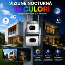 4G-Überwachungskamera 8MP mit 2 Objektiven, 360° Drehung, Nachtsicht, Bewegungserkennung, Zwei-Wege-Audio