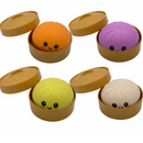 Squishy Dumpling Anti-Stress-Spielzeug, Slow Rising, weiches sensorisches Fidget-Spielzeug mit lächelndem Gesicht, 8,5 cm, zufälliges Modell und zufällige Farbe