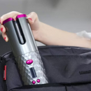 Kabelloser automatischer Lockenstab, Keramik-Turmalin, LCD-Anzeige, 6 Temperaturstufen 150-220°C, Timer 8-18s, Links-/Rechtsdrehung, Akku 2500mAh, USB-Aufladung