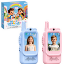 Set mit 2 Video-Walkie-Talkies für Kinder mit Kamera und Farbdisplay, Audio-Video-Kommunikation, Rosa und Blau, Interaktives Spielzeug für Kinder