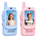 Set mit 2 Video-Walkie-Talkies für Kinder mit Kamera und Farbdisplay, Audio-Video-Kommunikation, Rosa und Blau, Interaktives Spielzeug für Kinder