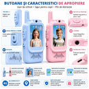 Set mit 2 Video-Walkie-Talkies für Kinder mit Kamera und Farbdisplay, Audio-Video-Kommunikation, Rosa und Blau, Interaktives Spielzeug für Kinder