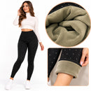 Gefütterte Damen-Strumpfhose mit Strasssteinen, elastisch und warm – Elegantes Design für die kalte Jahreszeit